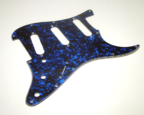 (B-41)  Strat Pickguard - Blue Pearloid 