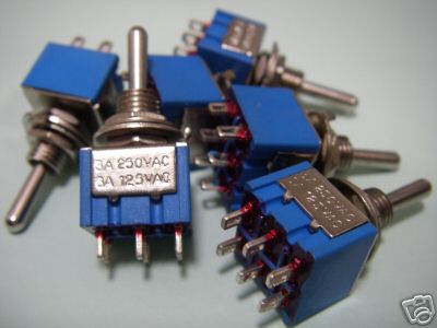 (S-4)  DPDT Toggle Switch On-On-On  